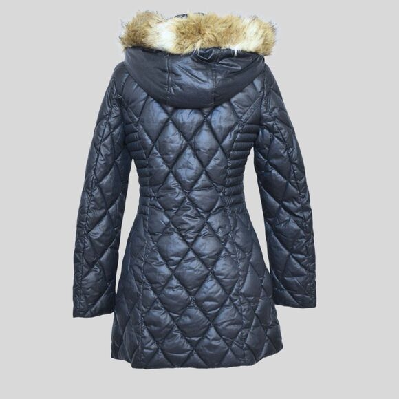 LAUNDRY BY DESIGN Women's Diamond Quilted Puffer Coat Navy Size S - Picture 4 of 9